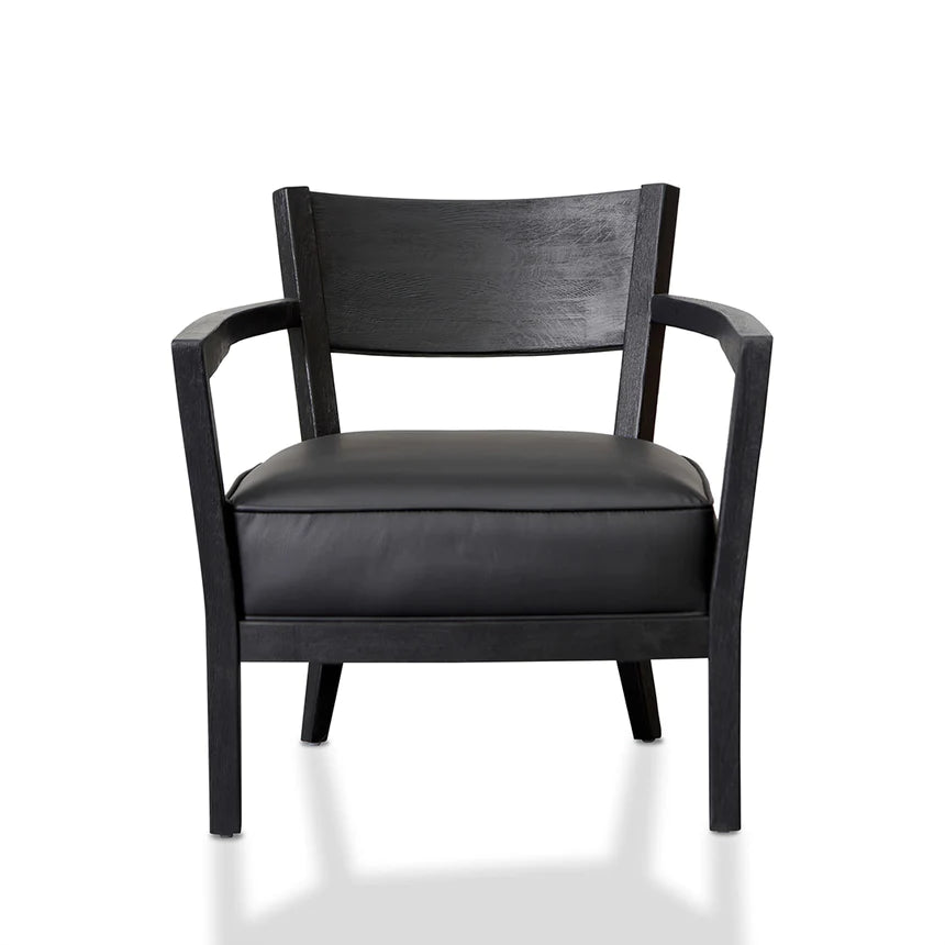 Ultimate Chill Leather Lounge Armchair - Black