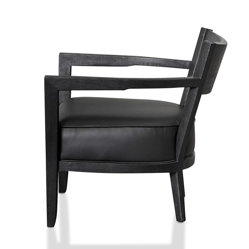 Ultimate Chill Leather Lounge Armchair - Black