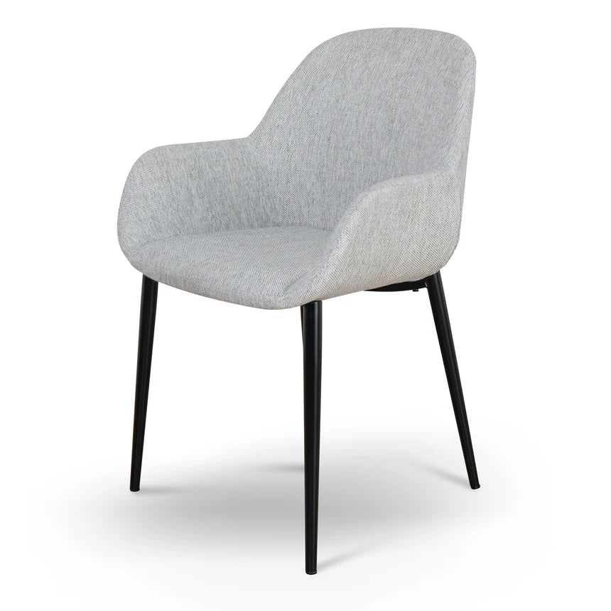 Understated Luxury Fabric Dining Chair - Silver Grey