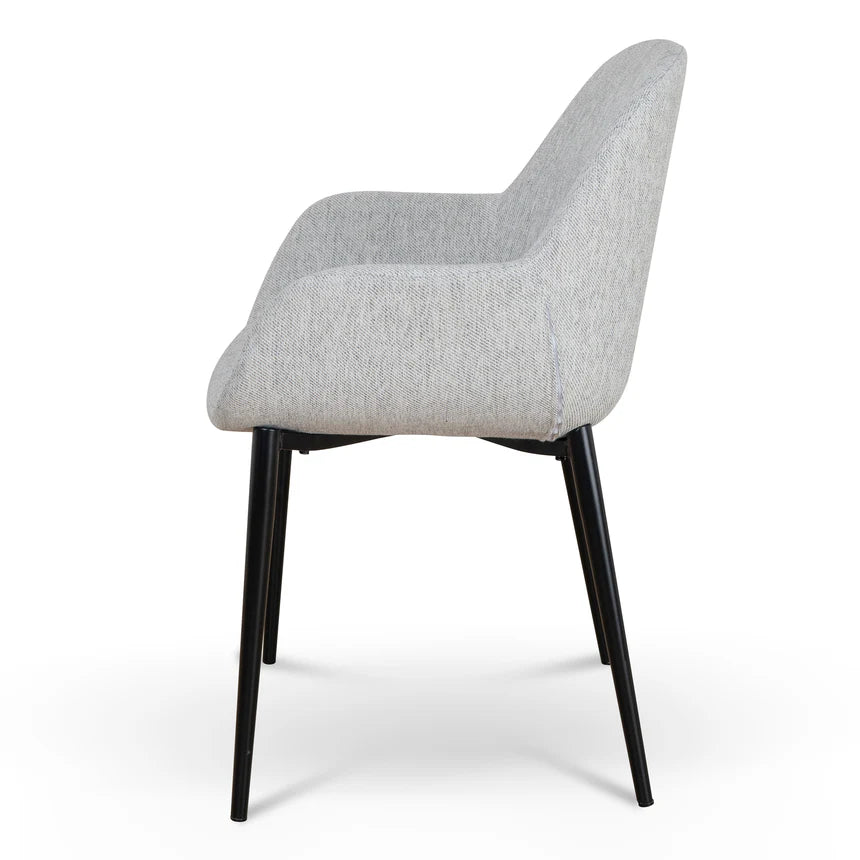 Understated Luxury Fabric Dining Chair - Silver Grey