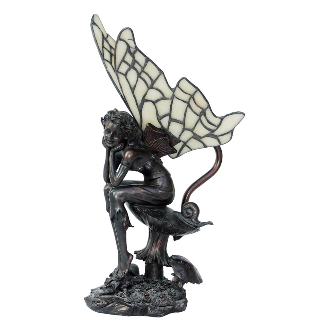 Unique Sitting Fairy Tiffany Shade Table Lamp