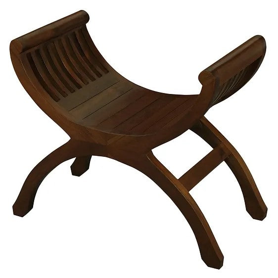 Unique Solid Timber Single Seater Stool - Brown