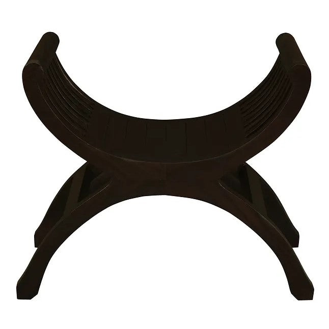 Unique Solid Timber Single Seater Stool - Dark Brown