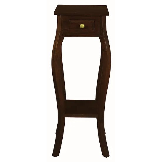 Unique Style 1 Drawer Cabriol Leg Plant Stand - Brown