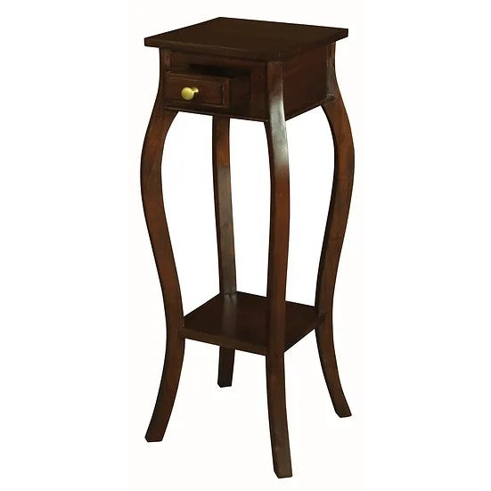 Unique Style 1 Drawer Cabriol Leg Plant Stand - Brown