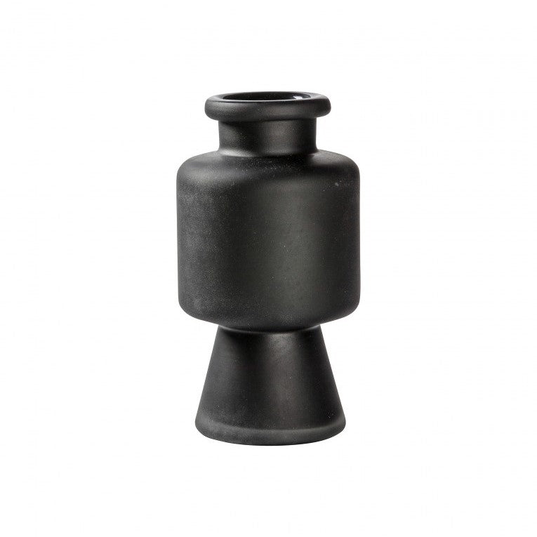 Unusual Glass Vase in Frosted Black (Available in 2 Sizes)