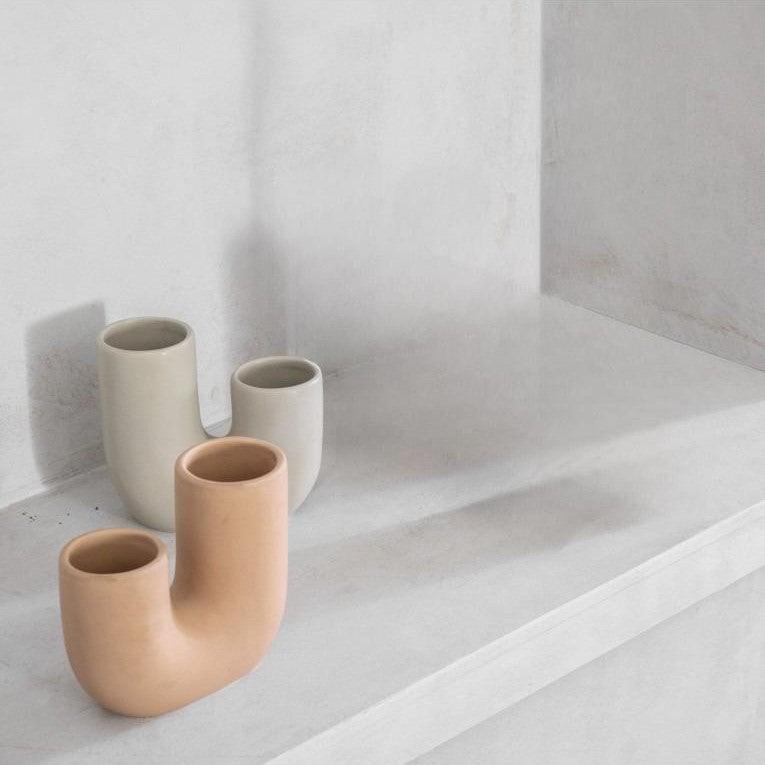 Unusual Vase in Neutral Matt Tone (Available in 2 Colors)