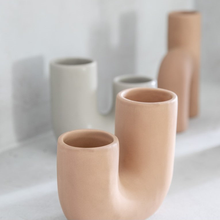 Unusual Vase in Neutral Matt Tone (Available in 2 Colors)