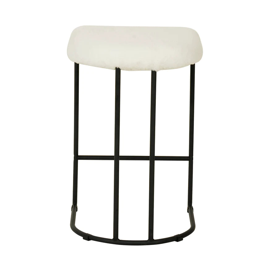 Urban Elevation Fur Bar Stool - White (Set of 2)