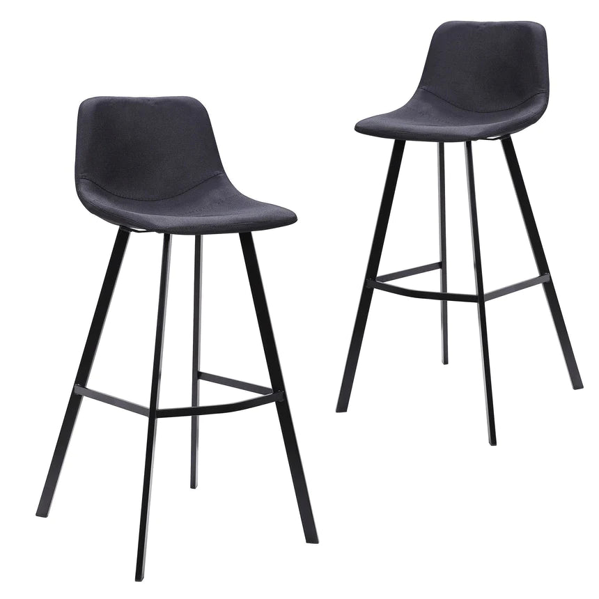 Urban Glamour Bar Chair Stool - Black (Set of 2)