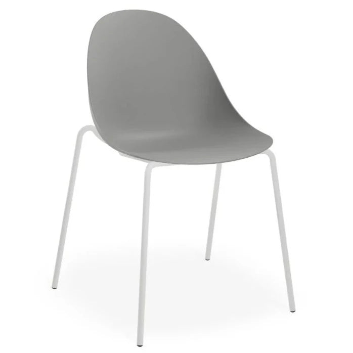 Urban Throne Grey Seat 4 Post White Base Dining Chair