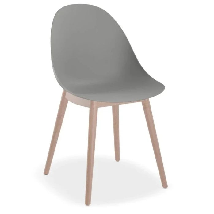 Urban Throne Grey Seat Wooden Legs Dining Chair