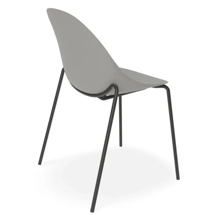 Urban Throne Grey Seat 4 Post Black Base Dining Chair