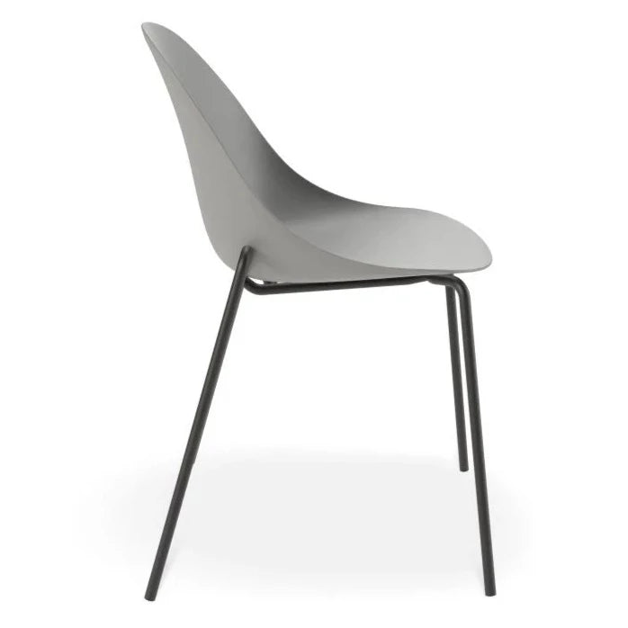 Urban Throne Grey Seat 4 Post Black Base Dining Chair