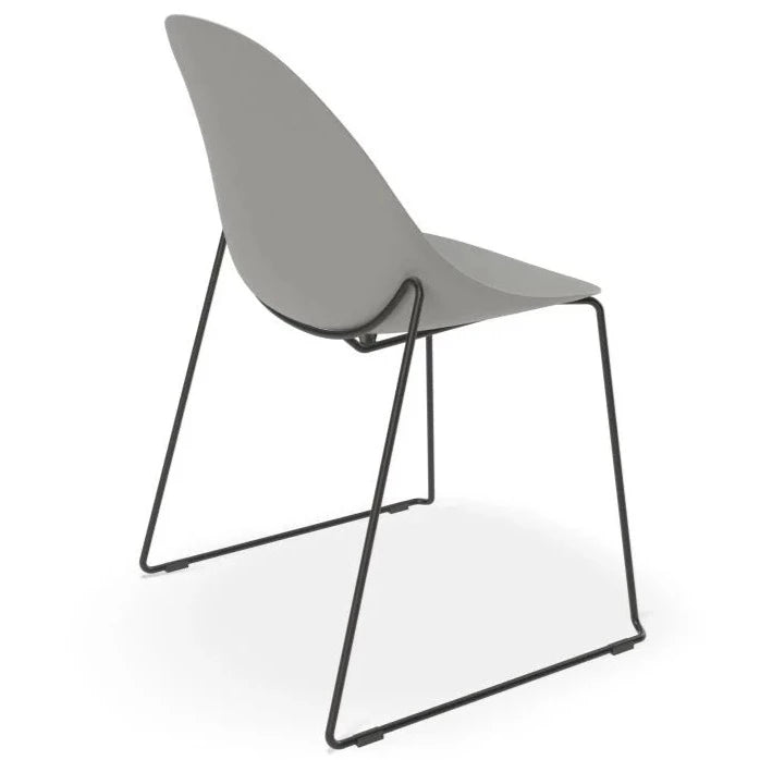 Urban Throne Grey Sled Base - Black Dining Chair