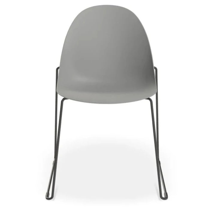 Urban Throne Grey Sled Base - Black Dining Chair