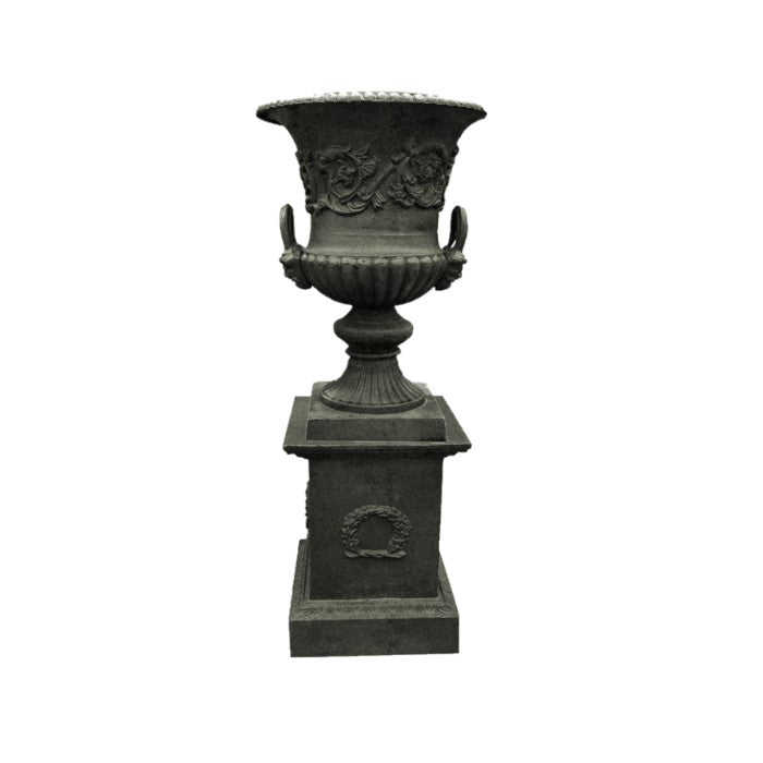 Urn Milano Base Cast Iron - Black Antique