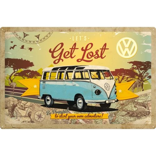 VW - Let's Get Lost Metal Sign (Available In 2 Sizes)