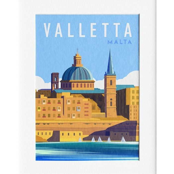 Valletta Mounted Print Wall Decor - 40x50cms