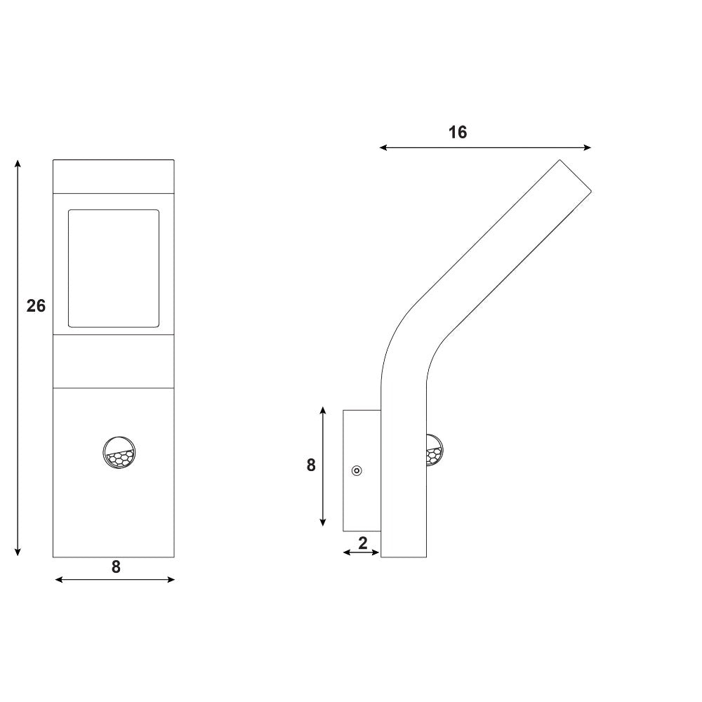 Vanguard Sensor Modern Outdoor Wall Light