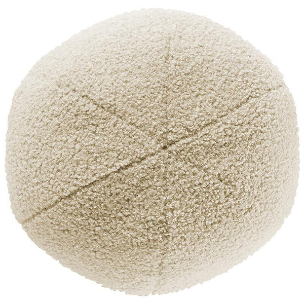 Vanilla Cream Boucle Ball Cushion with Insert - 30cms