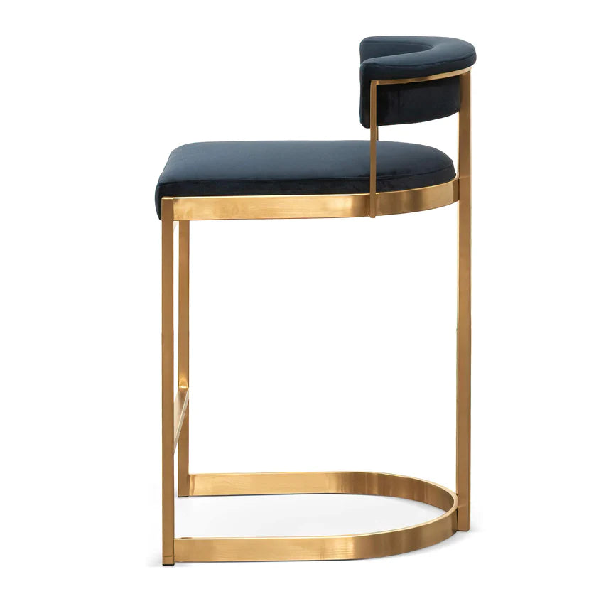 Velvet Smooth Bar Stool - Indigo