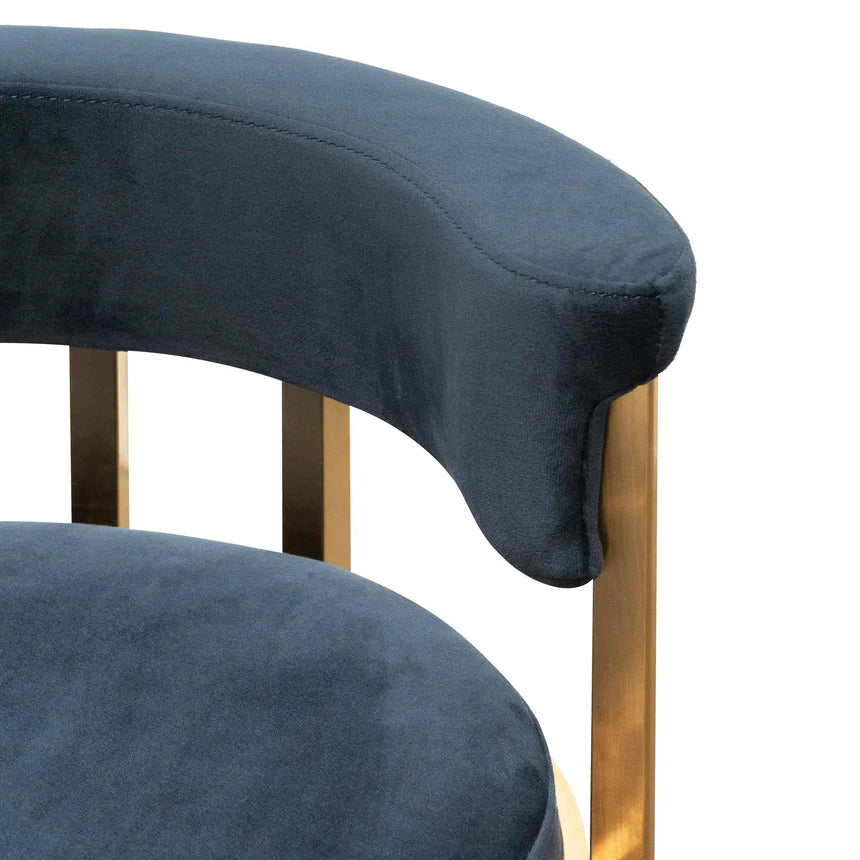 Velvet Smooth Bar Stool - Indigo