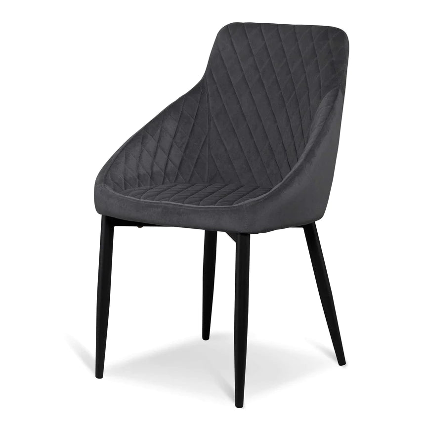 Velvet Vista Dining Chair - Grey