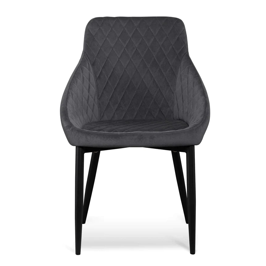 Velvet Vista Dining Chair - Grey