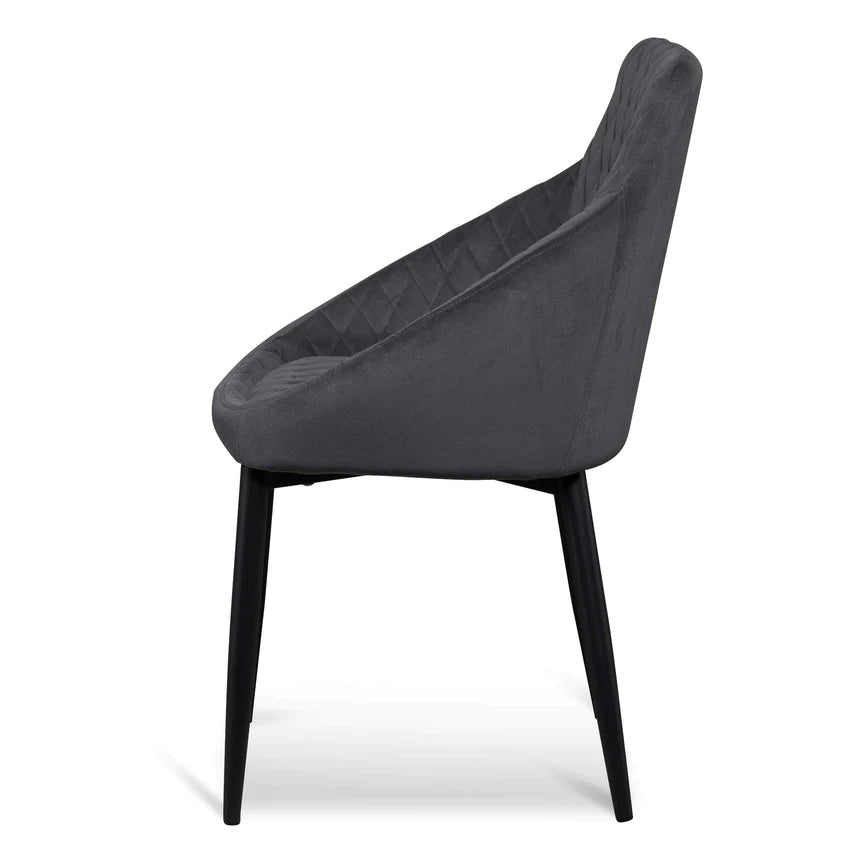 Velvet Vista Dining Chair - Grey