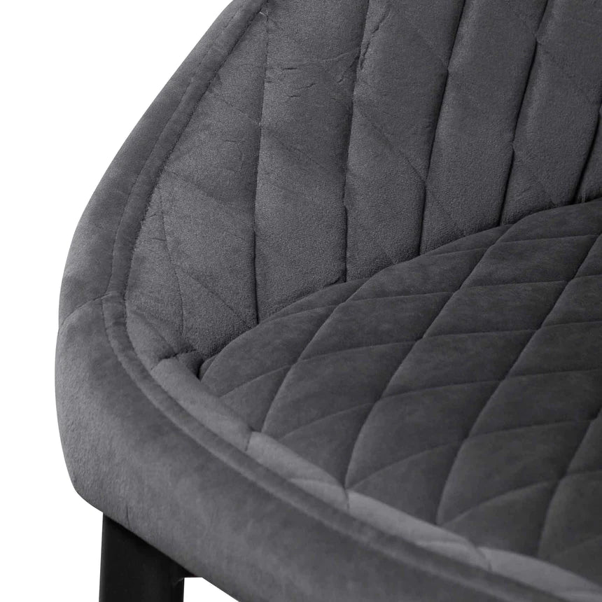 Velvet Vista Dining Chair - Grey