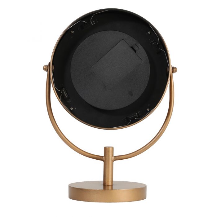 Venus Industrial Movement Clock with Footed Stem - Gold with Black