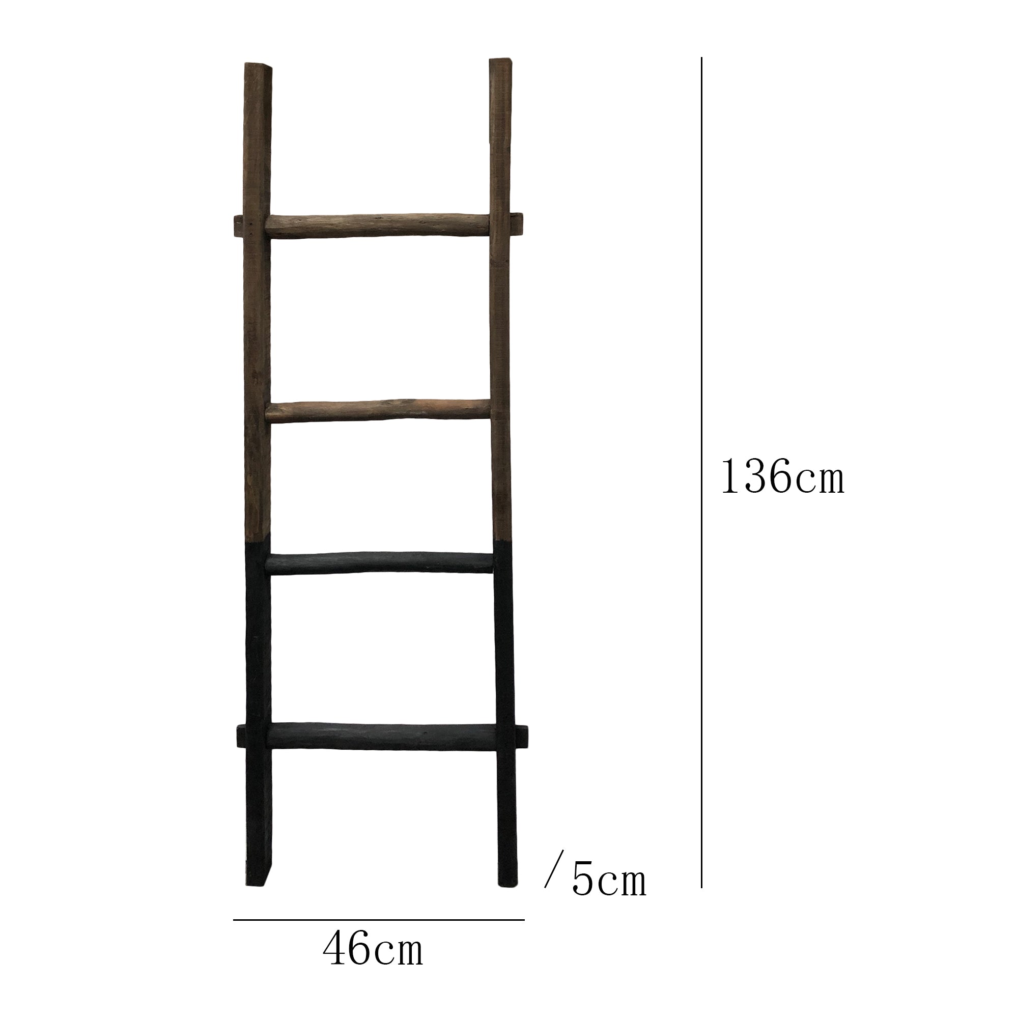 Versatile Display Wooden Indoor Leaning Ladder 136cms