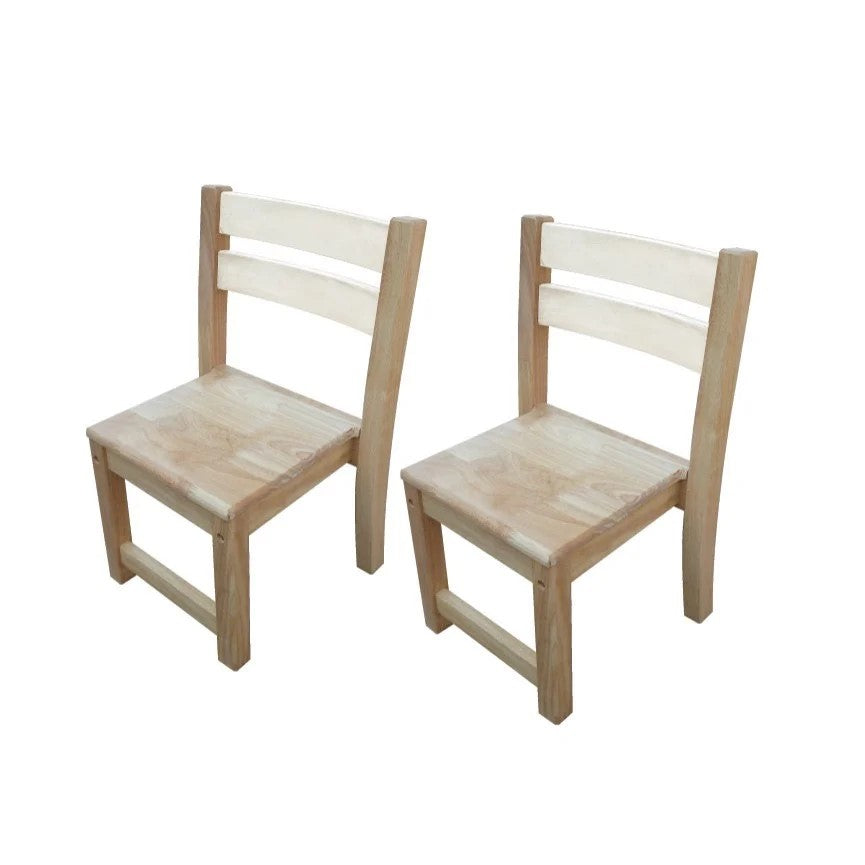 Versatile Rubberwood Stacking Chairs - Set of 2