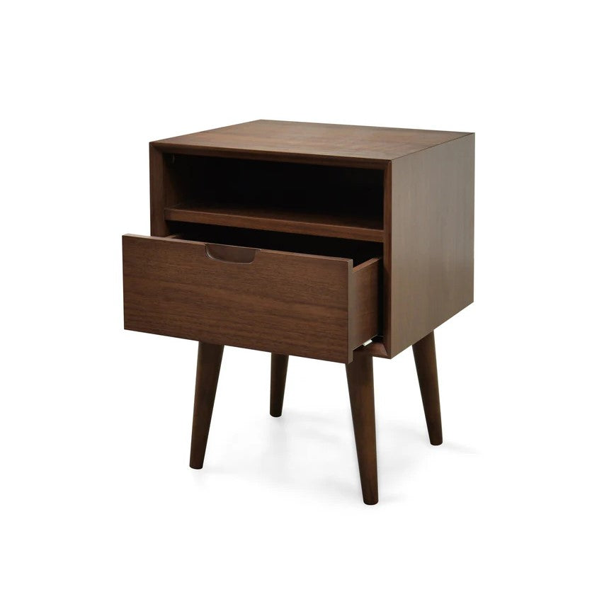 Versatile Wooden Bedside Table - Walnut