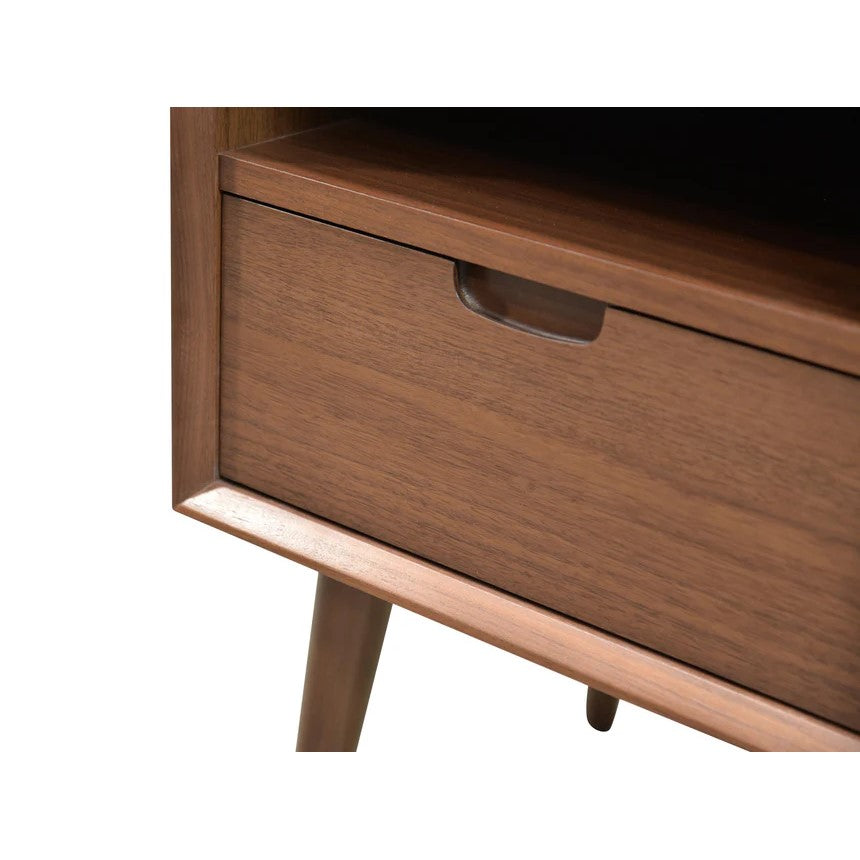 Versatile Wooden Bedside Table - Walnut