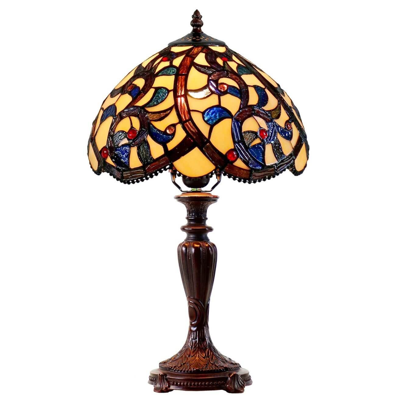 Vines Tiffany Style Stained Glass Table Lamp