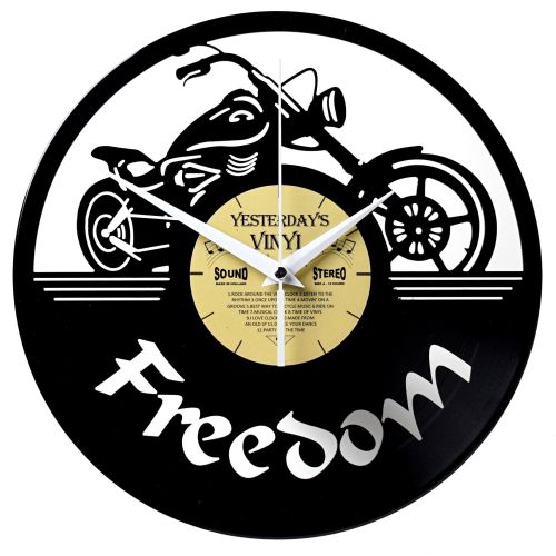 Vinyl Freedom Motor Wall Clock - 30cms