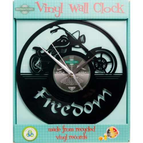 Vinyl Freedom Motor Wall Clock - 30cms