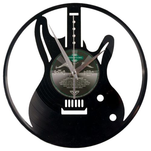 Vinyl Guitar Designer Wall Clock - 30cms