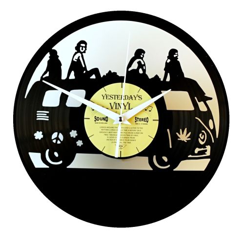 Vinyl Hippie Bus Wall Clock - 30cms