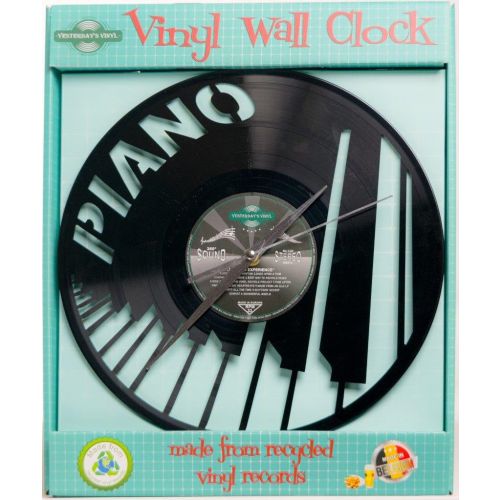 Vinyl Piano Wall Clock - 30cms