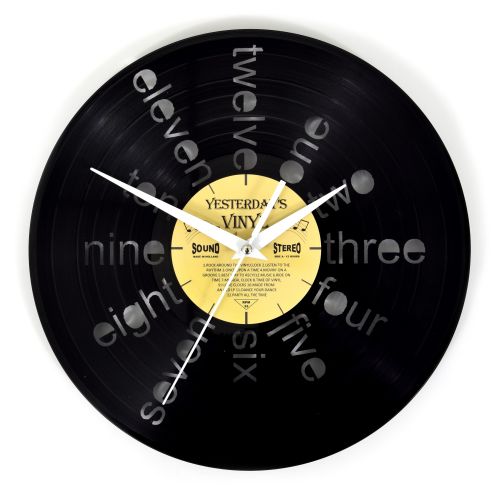 Vinyl Written Numbers Wall Clock - 30cms