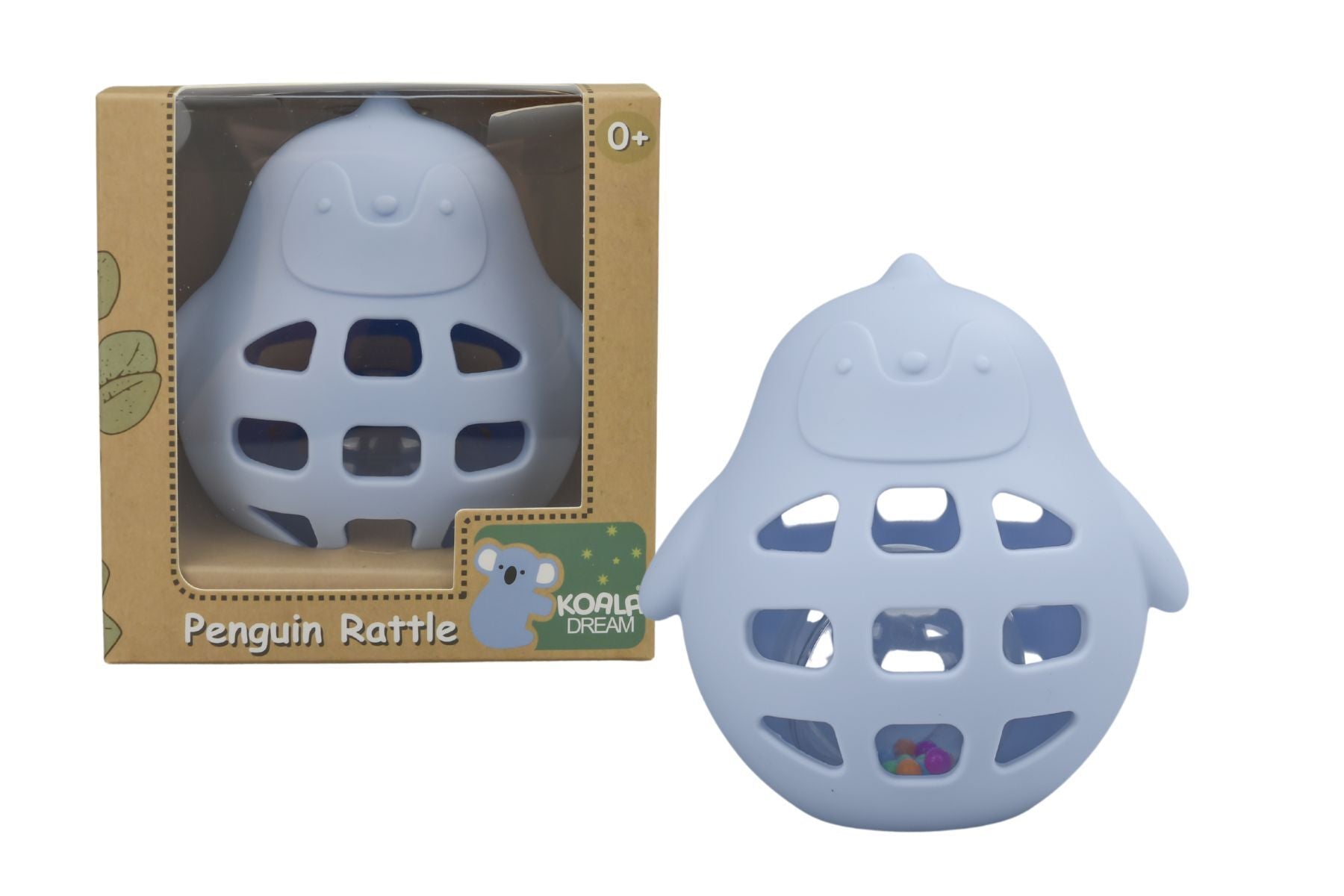 Waddle & Rattle Penguin Silicone - Blue