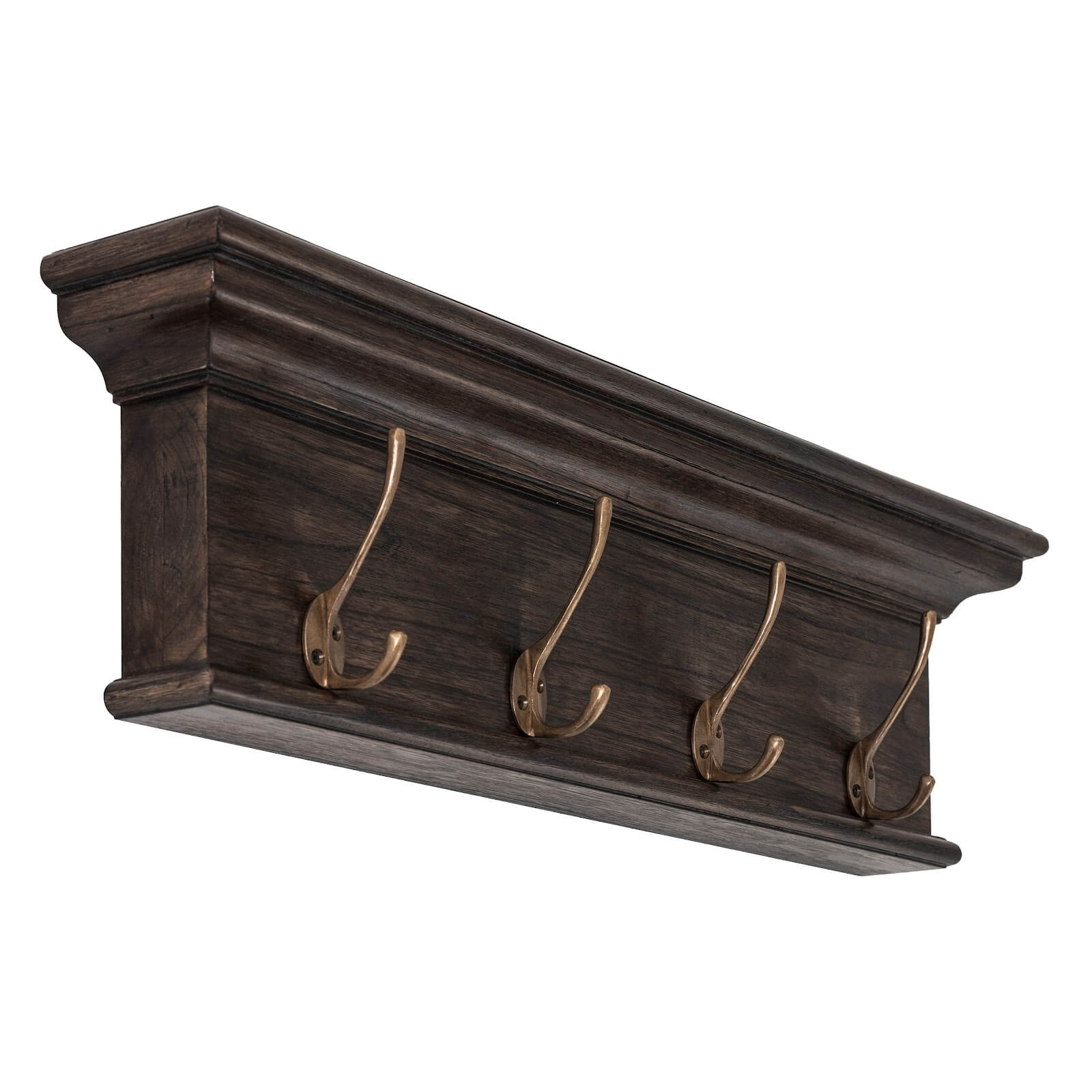 Wall-Mounted 4 Hooks Coat Rack Black