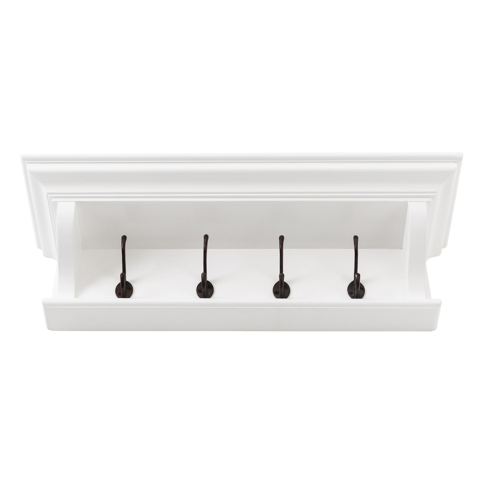 Wall-Mounted 4 Hooks Coat Rack White