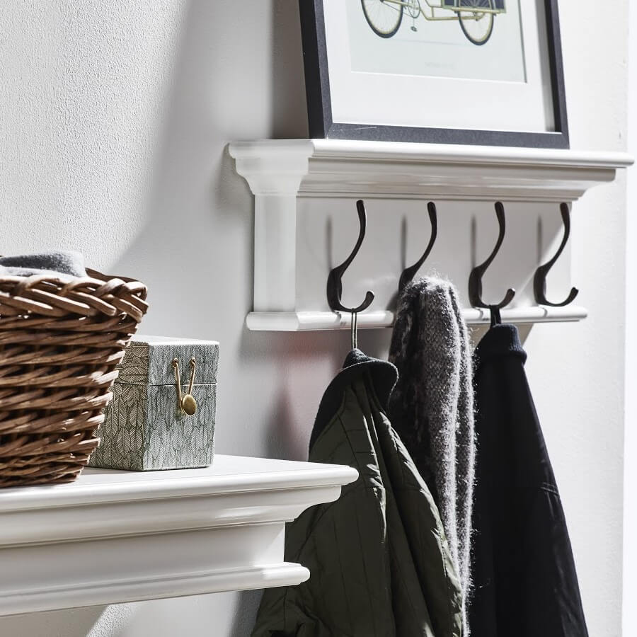 Wall-Mounted 4 Hooks Coat Rack (Available in 9 Colors)