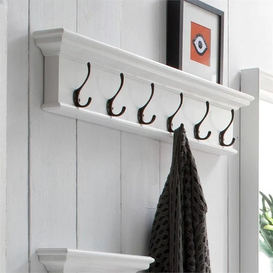 Wall-Mounted 6 Hooks Coat Rack (Available in 9 Colors)