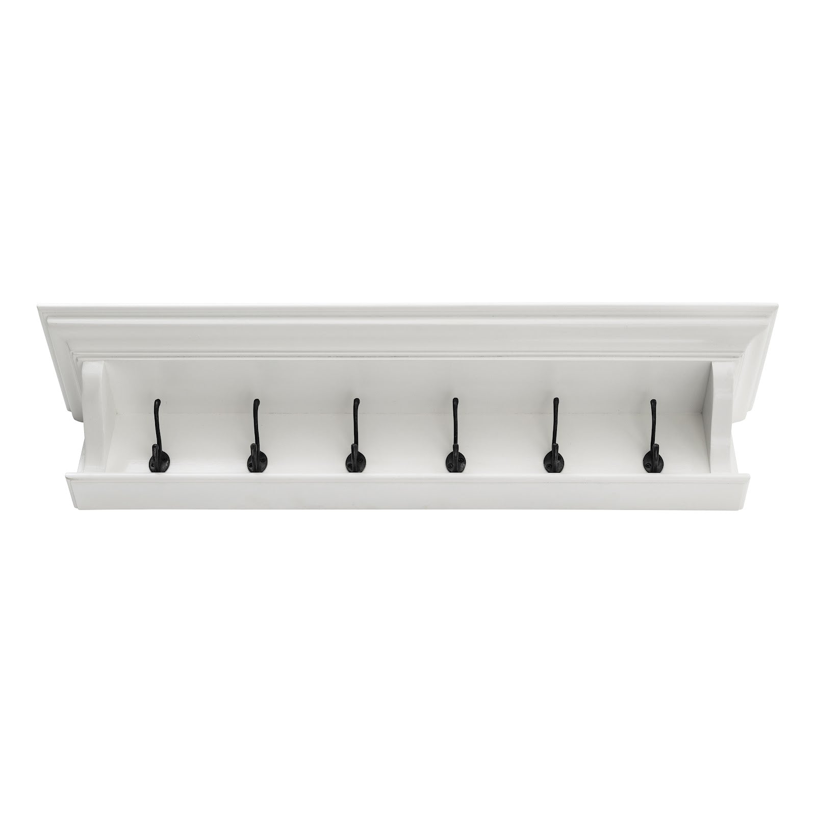 Wall-Mounted 6 Hooks Coat Rack White