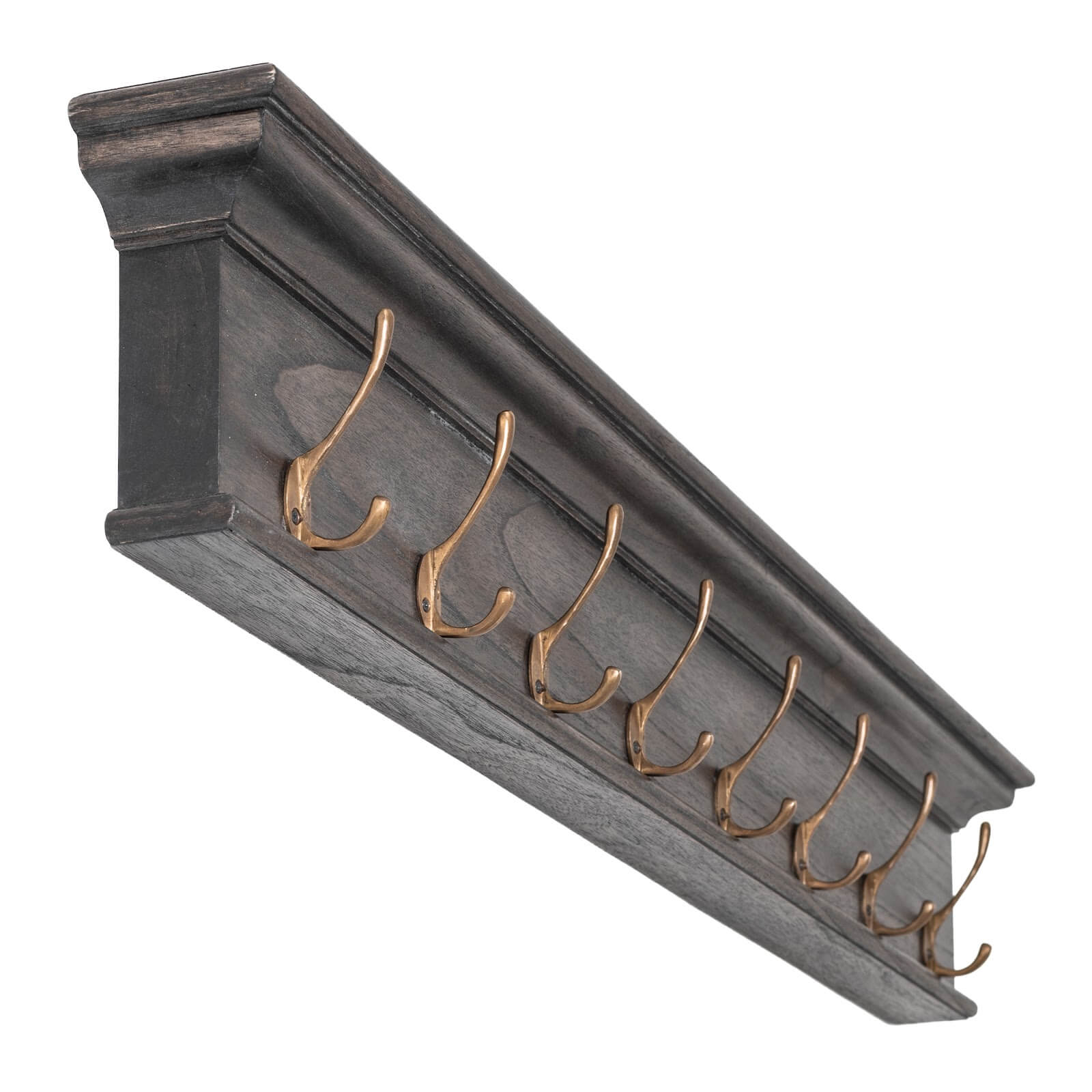 Wall-Mounted 8 Hooks Coat Rack Black